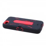 Wholesale iPhone 5 5S Armor Hybrid Case with Stand (Black-Red)